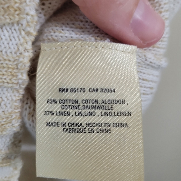 Moth Anthropologie Dolman 3/4 Sleeve Linen Cotton Blend Cream Sweater Size Large - Picture 3 of 7